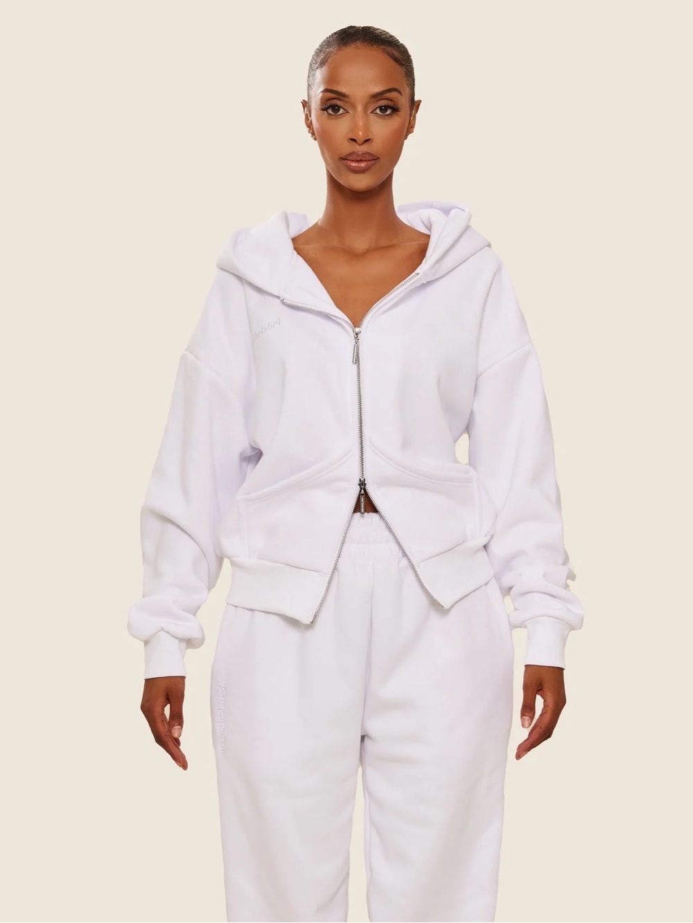 NWT THE CLASSICS LONGLINE ZIP JACKET IN WHITE medium